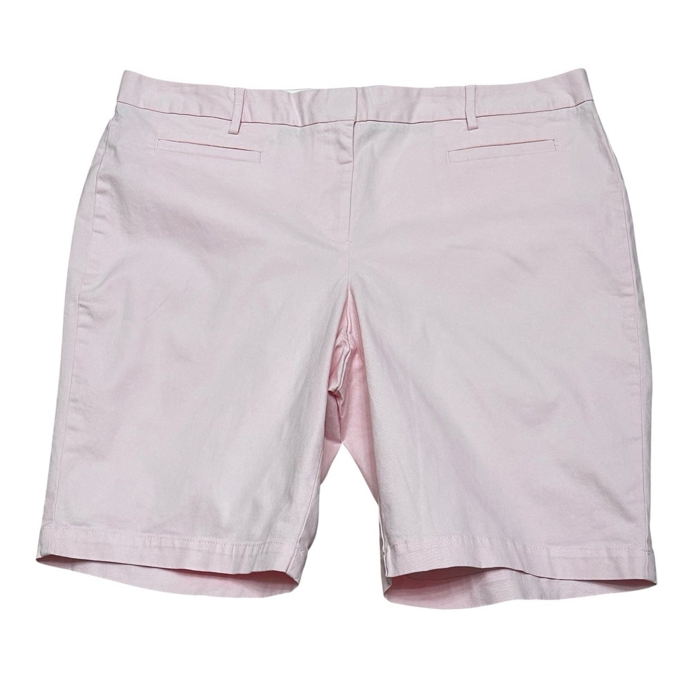 Lands End Mid Rise Shorts Women's Size 16 Soft Pink 9.5" Inseam Stretch Beach